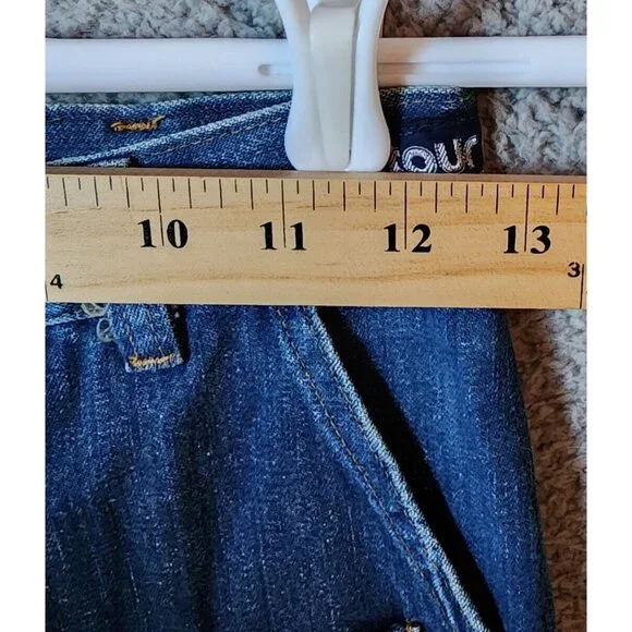 VTG 70s Women's Tour De Force Wide Flare Leg Baggy Jeans Patch Pockets Blue Sz 6